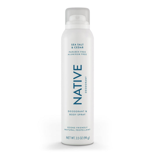 Native Deodorant & Body Spray - Sea Salt & Cedar, Aluminum-Free, 3.5 oz