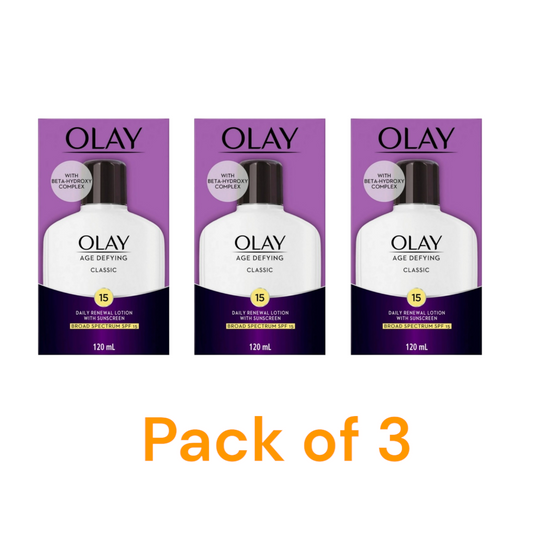 OLAY Age Defying Renewal Lotion w/ Sunscreen 4oz, Pack of 3