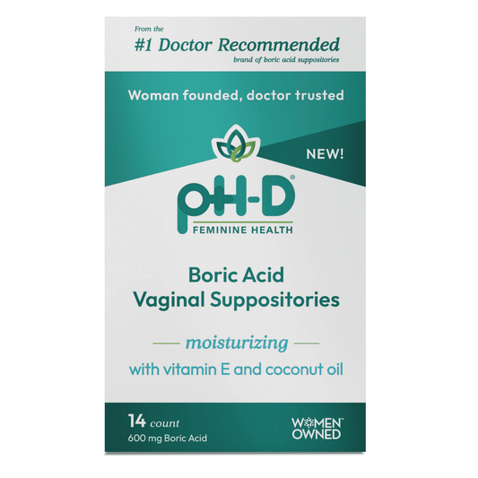 pH-D Feminine Health Boric Acid Vaginal Suppositories 600mg - 14 ct