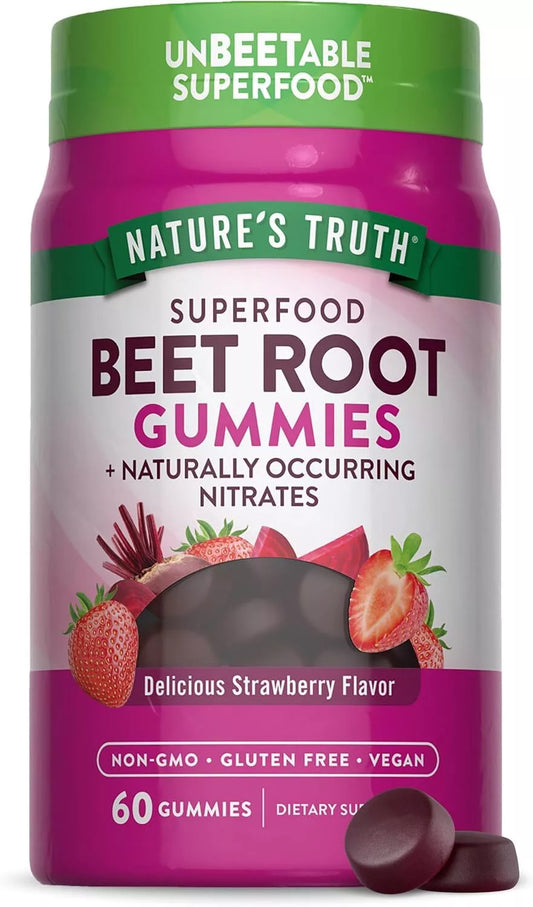 Nature's Truth Beet Root Gummies – 60 Ct | Superfood &amp; Non-GMO Support