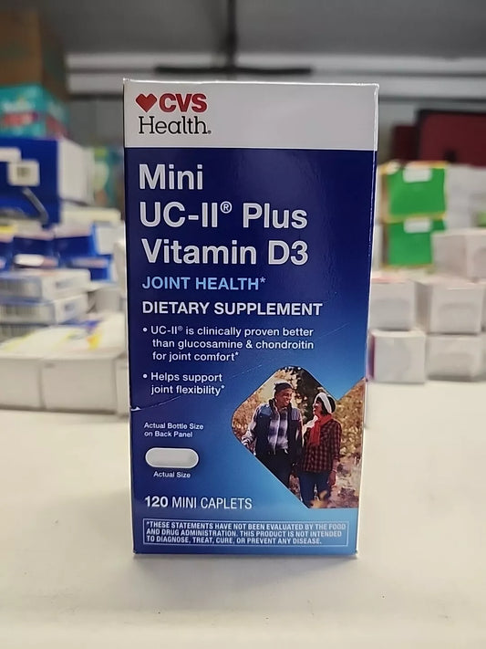 CVS Mini UC-ll Plus Vitamin D3, Support Joint, 120 Mini Caplets