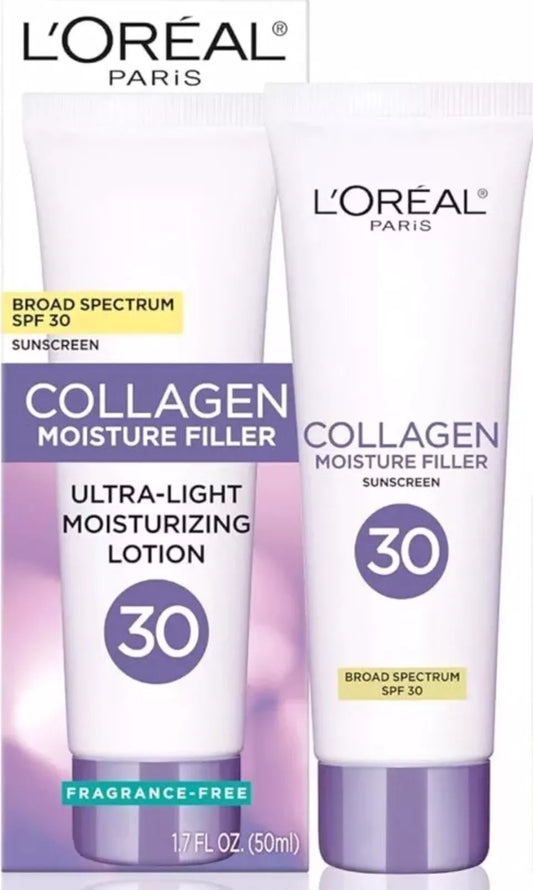 L'Oreal Paris Collagen Moisture Filler Ultra-Light Moisturizing Lotion | SPF 30 | 2.5 fl oz