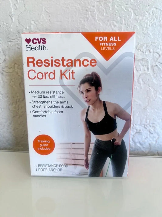 CVS HEALTH Resistance Cord Kit, Medium Resistance, 1 Resistance Cord, 1 Door Anchor - All Fitness Levels