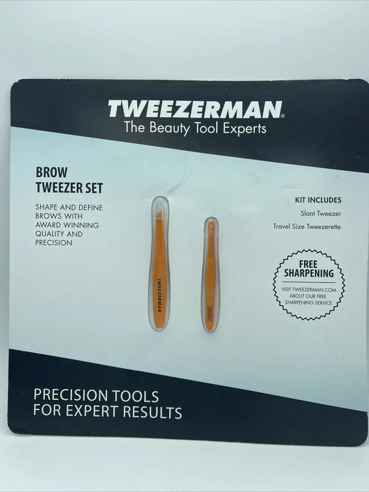 NEW! Tweezerman Brow Tweezer Set, orange (2180) b4