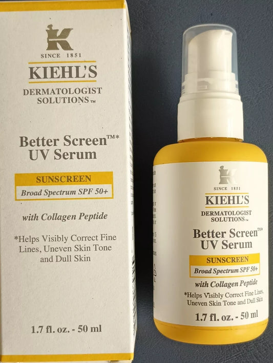 Kiehl's Better Screen UV Face Sunscreen Serum SPF 50 with Collagen Peptide, 1.7 oz / 50 mL