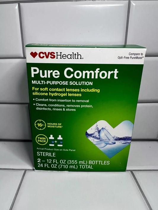 CVS Health Twin Pack Pure Comfort Multi-Purpose Eye Contact Solution