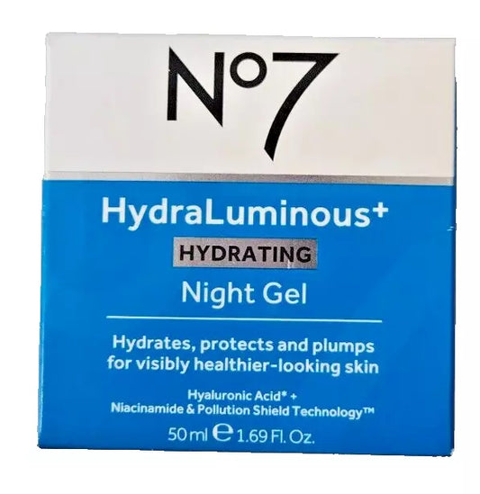 No7 Hydraluminous+ Hydrating Night Gel 1.69 oz Hydrates Protects Plumps NEW