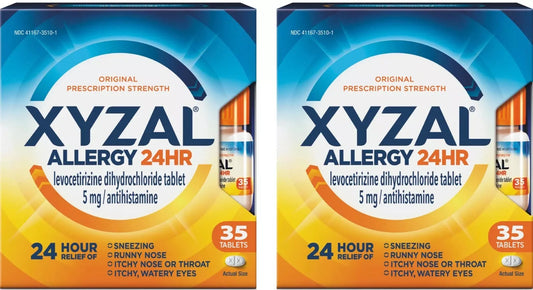 Xyzal Allergy 24 Hour - 35 Tablets, Pack of 2