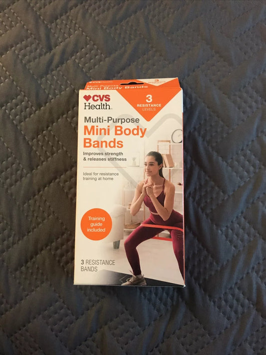 CVS HEALTH Multi-Purpose Resistance Band kit Mini Body Bands 3 Resistance Bands