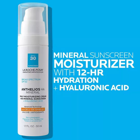 La Roche-Posay Anthelios HA Mineral Moisturizer with Hyaluronic Acid SPF30, 1.7 fl. oz.